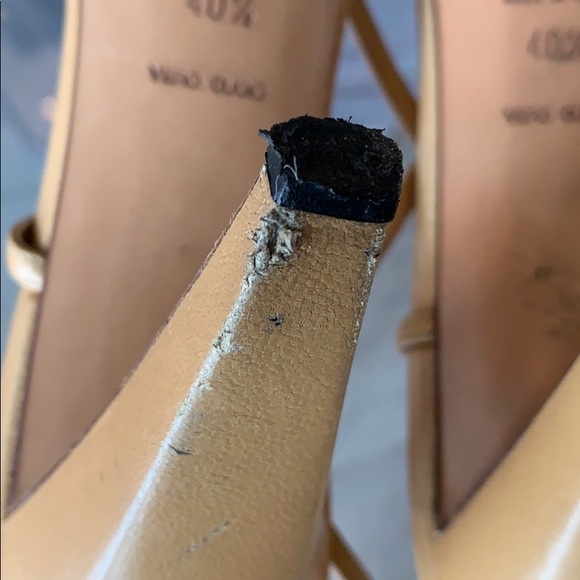 Prada Nude Leather Heels size 40.5 Ankle Straps - Picture 7 of 8